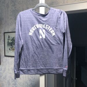 NWT League Collegiate Outfitters Light Purple long-sleeve Northwestern Tee Sz S